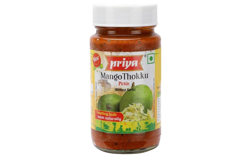 Priya Mango Thokku Pickle (Without Garlic)   Glass Bottle  300 grams